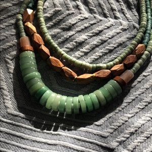 🌟Price Drop🌟Anthropologie stone & wood necklace